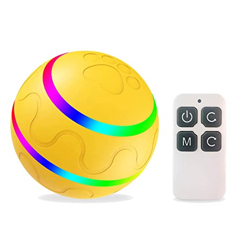Oniissy Interaktiver Hundespielzeugball, Smart Rotierender Hüpfball für Kleine Mittlere Hunde mit 2 Modi, LED Lichter Glitzer, DC Wiederaufladbar, IP 54 Wasserdicht von Oniissy