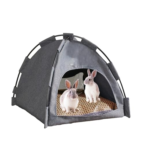 Faltbares Katzenzelt – Hunde-Tipi-Zelt mit Einer kühlenden Bettmatte | Katzenzelte für draußen, zusammenklappbares, atmungsaktives, waschbares Haustier-Hundehaus für drinnen und draußen von Onkujlpst