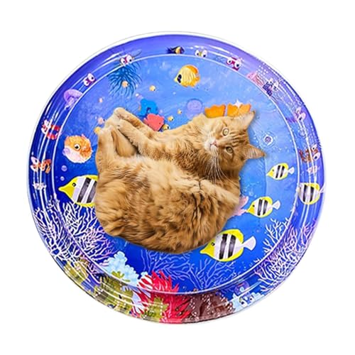 Onkujlpst Wasser-Sensor-Spielmatte für Katzen,Sensorische Wasser-Spielmatte für Katzen - Kühlmatte für Katzen - Katzenspielzeug für gelangweilte Hauskatzen, Haustier-Spielmatte, interaktives Spielzeug von Onkujlpst