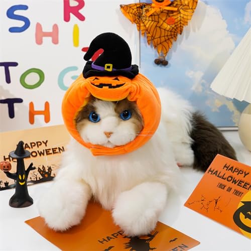 Onlvmyur Hundekostüm Halloween Kürbis Halloween Haustier Hut Niedlich Haustier Kostüm Lustig Hundekleidung Halloween für Katzen Hunde Cosplay von Onlvmyur