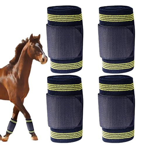 Onlynery Pferdebandagen, Pferdebeinbandage | Elastische Pferdebeinschützer 4 Stück | Pferdebandagen, Stallbandagen für Pferde, Reitbeinbandagen, Reitstiefelschutz von Onlynery