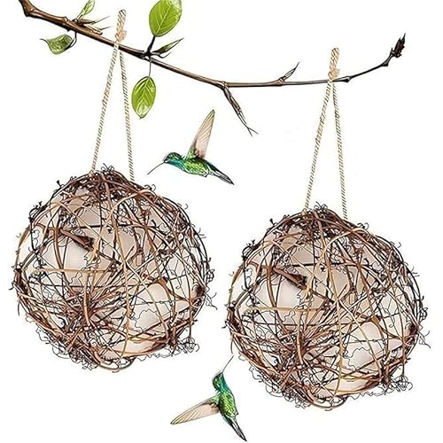 Globus-Kolibri-Nester, voller Vogel-Nistmaterialien, Design für Vogelliebhaber, Idee, Vogelgeschenke im Innen- und Außenbereich, Terrasse, Garten (10 cm) von Onmargeen