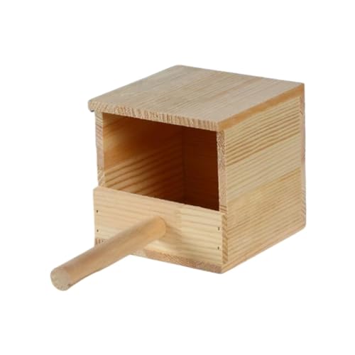 Onmargeen Nisthaus für Papageien, Wellensittiche, Lovebirds aus Holz, Nisthaus, Vogelbrutkasten, Käfignest (D-12 x 12 x 12 cm) von Onmargeen