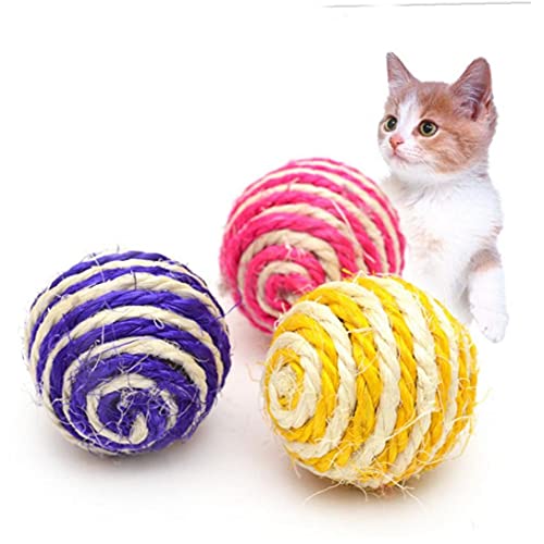 Onsinic Farbe Random-Haustier-Katze-Spielzeug Sisal-Ball Kitten Teaser Spielen Chew Scratch Fang Spielzeug Durchmesser von Onsinic