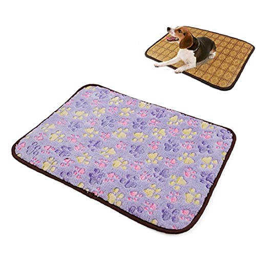 Onsinic Four Season Doppelseitige Hunde Kühlen Mat Bambusfaser Breathable Haustier-Kissen für große kleine Katze Hund Universal-Sommer-Schlafsofa (lila) von Onsinic