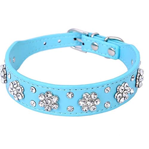 Onsinic Hundekragen Diamante Leder Pet Pet Welpen Halskette Bling Kristall Nieten Katze Kragen Für Kleine Hunde von Onsinic