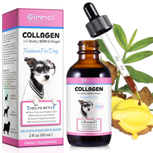 Kollagen Für Hunde, Hunde-Kollagen-Tropfen 60Ml, Kollagen-Boost, Reich An Biotin, Hilft Haut & Gelenke & Verdauungsgesundheit, Verbessert Die Allgemeine Immunität von Onznoz