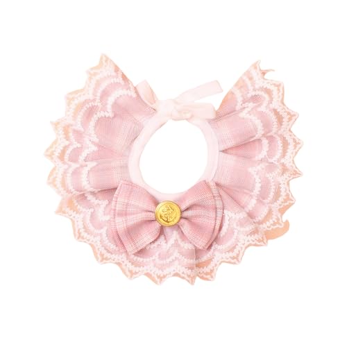 OonMan Kätzchenhalsband Pet Spitze Lätzchen Katze Schleife Spitze Kragen-Pink-S(20-28Cm) von OonMan