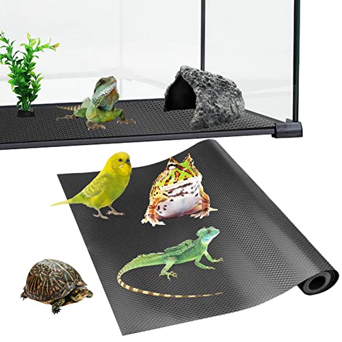 118 × 17,5 Zoll Bartdrache Substrat, Reptilien Terrarium Tank Dekor, Reptilien Habitat Liner Substrat, Tank Zubehör für Eidechse Leopard Gecko Schlange Schildkröte Hamster Meerschweinchen Ratte Vogel Papagei von Oooct