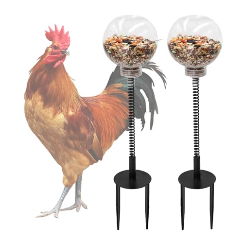 Oooct 2 Pack Chicken Peck Toy, Chicken Enrichment Toys, Chicken Swing Feeder, Chick Slow Feeder Toy, Chicken Coop Toys for Hens Poultry Duck Birds Parrots von Oooct