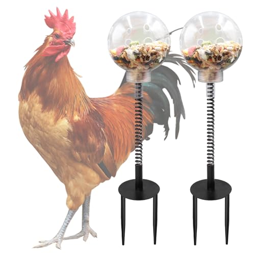 Oooct 2 Pack Chicken Peck Toys, Chicken Enrichment Toys, Chicken Swing Feeder, Chick Slow Feeder Toy, Chicken Coop Toys for Hens Poultry Duck Birds Parrots Chicken Chick von Oooct