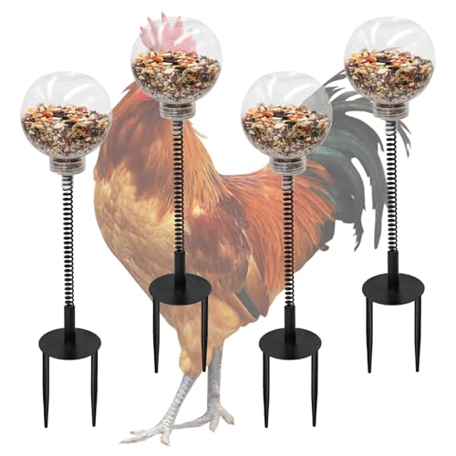 Oooct 4 Pack Chicken Peck Toy, Chicken Enrichment Toys, Chicken Swing Feeder, Chick Slow Feeder Toy, Chicken Coop Toys for Hens Poultry Duck Birds Parrots von Oooct