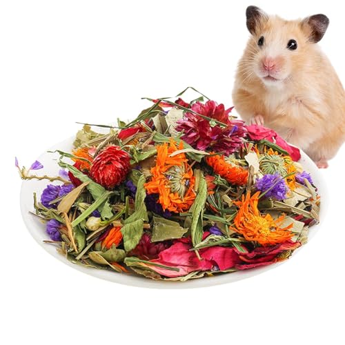 Opdestn Hamster Heublumen Einstreu, 100g Natural Flower & Herbes for Hamster Bedding, Trockenblumen Für Hamster, Pflanzen Hamster Einstreu Blumen Hamster Einstreu Hamster Heublumen Bettwäsche von Opdestn