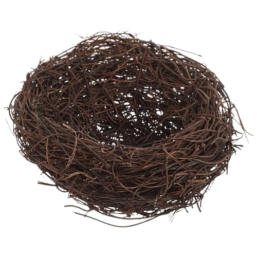 Operitacx Ostern-Vogelnest-Dekoration Künstliches Rattan-Vogelnest Künstliches Nest-Ornament Für Ostern Weihnachten Party Garten Landschaftsdekoration Außendurchmesser 15 cm von Operitacx