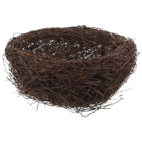 Operitacx Ostern-Vogelnest-Dekoration Künstliches Rattan-Vogelnest Künstliches Nest-Ornament Für Ostern Weihnachten Party Garten Landschaftsdekoration Außendurchmesser 20 cm von Operitacx