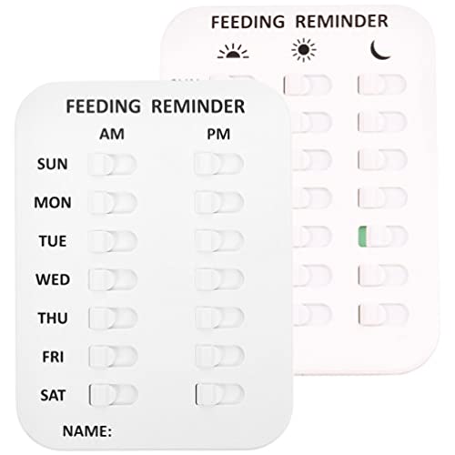 Operitacx Welpenfutter Magnetische Zeichentafel 2 Hundefütterungserinnerung Am Nachmittag Tägliches Anzeigediagramm Haustierfütterungserinnerungs-Aufkleberschild Magnetische Zeichentafel von Operitacx