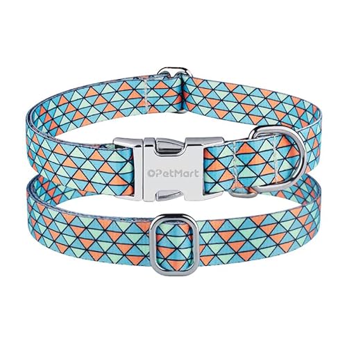 OpetMart Hundehalsband, weiches, atmungsaktives Nylon, mit Metall-Schnellverschluss-Schnalle, verstellbares Hundehalsband für kleine, mittelgroße und große Hunde (Halsumfang 35,6–50,8 cm, Breite 2,5 von OpetMart