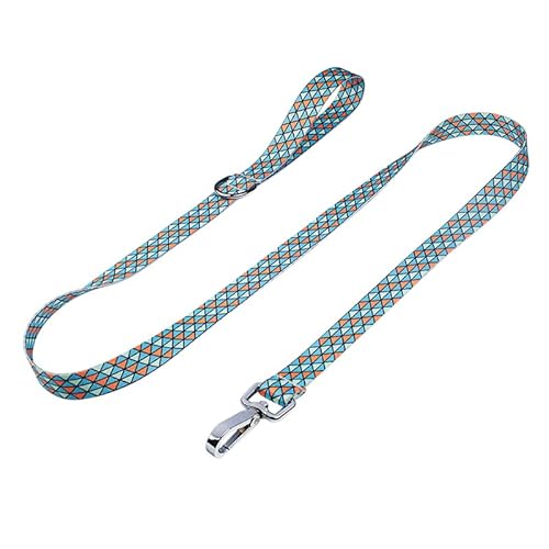 OpetMart Hundeleine, weiches, atmungsaktives Nylon-Hundehalsband mit robustem Schnell-Metallverschluss für kleine, mittelgroße und große Hunde (L (Länge 149,9 cm, Breite 2,5 cm), Blau) von OpetMart