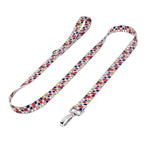 OpetMart Hundeleine, weiches, atmungsaktives Nylon-Hundehalsband mit robustem Schnell-Metallverschluss für kleine, mittelgroße und große Hunde (L (Länge 149,9 cm, Breite 2,5 cm), Regenbogen von OpetMart