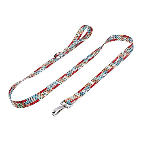 OpetMart Hundeleine, weiches, atmungsaktives Nylon-Hundehalsband mit robustem Schnell-Metallverschluss für kleine, mittelgroße und große Hunde (L (Länge 149,9 cm, Breite 2,5 cm), Rot) von OpetMart