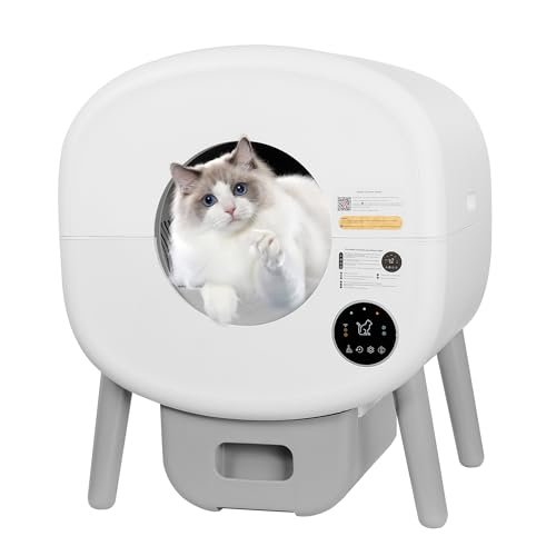 Opetdo Katzentoilette, selbstreinigend, 76 l + 13 l, selbstreinigende Katzentoilette, App-Steuerung, Anti-Pinch/Anti-Geruchs-Katzenstreu, für mehrere Katzen von Opetdo
