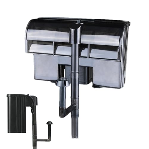 Externer Tankfilter, leiser hängender Aquarium-Tankfilter mit einstellbarem Wasserfluss, Wandmontage, Wasserfallfilter, Drei-in-1-Sauerstoffpumpe, kleines Schildkrötenbecken HBL Sauerstoffversorgung von Opilroyn