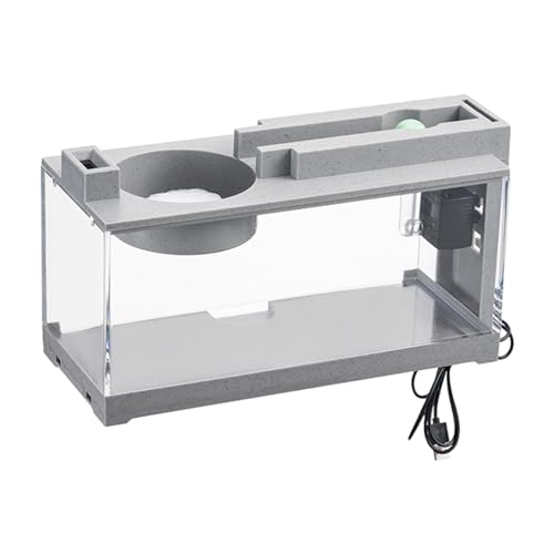 Fish Aquarium – 1/2 Mini-Aquarium, Beta-Aquarium, tropisches Aquarium | leises Retro-Aquarium mit Wasserpumpe, kleines, leises Aquarium, dekoratives Aquarium, tropisches Glasaquarium für Maitisch von Opilroyn