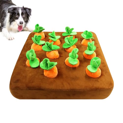 Karottenplüschfarm – Karottenplüsch-Hundespielzeug, Rutschfeste Schnüffelmatte Für Hunde | Schnüffelmatte Für Die Nase, Slow Feeder, Interaktives Hunde-Puzzlespielzeug Für Das Training, Fördert Die von Opilroyn