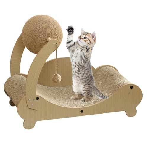 Katzenkratzbett – Gemütliche Haustier-Übung gelangweilt mit Ball, 2-in-1 multifunktionaler Katzenkratzer, Kratzbett und Kratzball sind Spielzeug, Sofa, Sofa Katzenkratzbett – Gemütliche Haustier-Übung gelangweilt mit Ball, 2-in-1 multifunktionaler Katzenkratzer, Kratzbett und Kratzball sind Spielzeug, Sofa, Sofa von Opilroyn