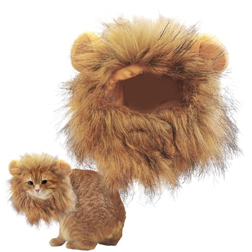 Lion Costume for Cat - Puppy Lion Costume, Lion Costume Small Cats | Ideal Cat Birthday Cosplay Outfits Pet Clothes Washable Fancy Costume Lion Hair Hat, Kitten Dress Up Funny Pet Clothing von Opilroyn