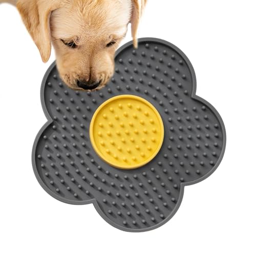 Matte Zum Langsamen Füttern – Leckmatte Für Katzen, Leckmatte Für Hunde, Leckmatte Für Hunde, Sicherheits-Leckmatte Mit Saugnapf, Silikon-Butterleckpad Mit Blumenmuster, Spielzeug Für Haustiere, Perfe von Opilroyn