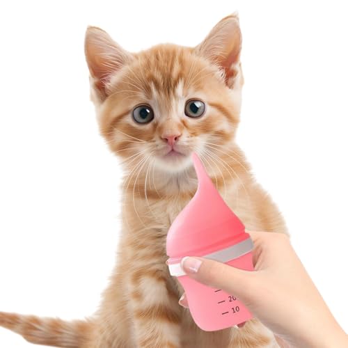 Opilroyn Baby-Katzen-Milchflasche, Haustier-Stillflasche | 40 ml Milchflasche für Hunde und Kätzchen,Wiederverwendbarer Nippel-Haustierfutterspender aus Silikon, tragbarer, präziser Haustierbedarf für von Opilroyn