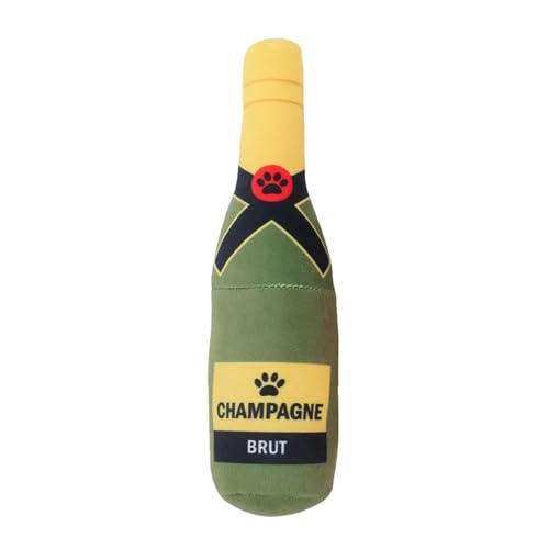 Quietschendes Hundespielzeug – Kauspielzeug für Hunde, Wasserflasche Hundespielzeug, Hundeflasche Plüschspielzeug | Welpenkauspielzeug, Plüsch-Champagnerflasche, interaktives von Opilroyn