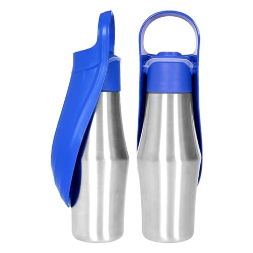 Wasserspender für Hunde – Wasserflasche für Hunde, wasserdichter Wasserspender mit Silikonring, 2-in-1-Hundewassernapf für Welpen, Spaziergang und Wandern von Opilroyn