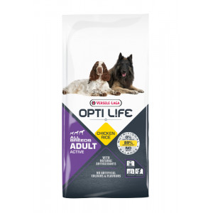 Opti Life Adult Active All Breeds mit viel Huhn & Reis Hundefutter 12,5 kg von Opti Life