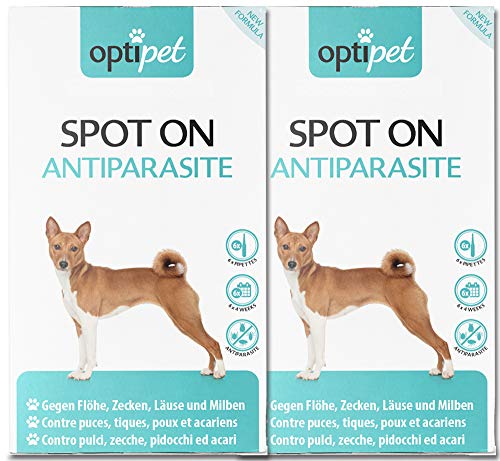 Optipet Spot On 12x1ml Pipetten für Hunde, Hochwirksam bis zu 48 Wochen gegen Milben, Flöhen, Zecken, Läusen von Optipet