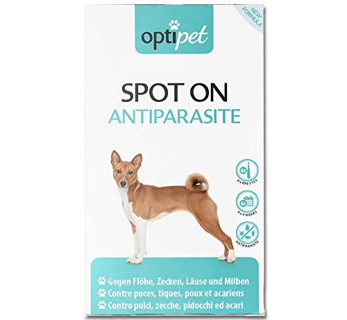 OptiPet Spot On 6x1,5ml Pipetten für Hunde, Hochwirksam bis zu 24 Wochen gegen Milben, Flöhen, Zecken, Läusen von OptiPet