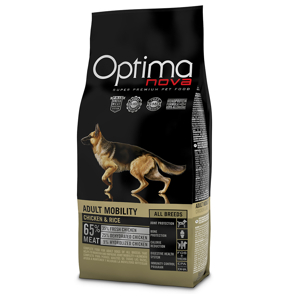 2 x 12 kg Optimanova Adult Single-Protein Premiumfutter zum Sonderpreis!  - Mobility Huhn & Reis von Optima