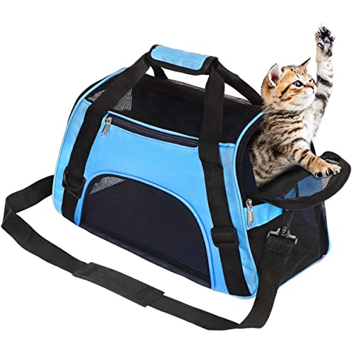 Optizium Hundetransportbox - Blau - S - 43 x 20 x 29 cm - Hundebox Hundetasche Katzenbox Autotransportbox Soft-Sided Airline-geprüft faltbar von Optizium