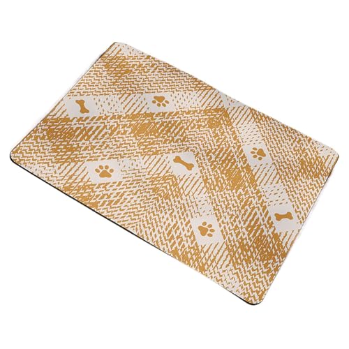 Absorbierende Haustier-Federmatte, rutschfeste Hundefeedermatte, 39,7 x 69,2 x 3,6 cm, Wasserspender Matting, nicht rutschend, geeignet für Zuhause, schützt Böden von Opvonxeh