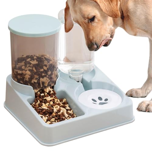 Auto Water Dispenser für Katzen, 2-in-1 automatische Haustierschüssel, Haustier- und Wasserspender, Feeding Bowl für Kitten, Dog Water and Food Bowl, Cat Water and Food Station von Opvonxeh