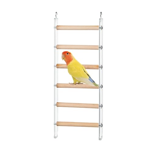 Bird Ladder, Cage Accessories Climbing Perches, Exercise Ladder with 360° Rotating Hook, Sturdy and Pet-Safe Design, Ideal for Parakeets, Parrots, Cockatoos, Lovebirds von Opvonxeh