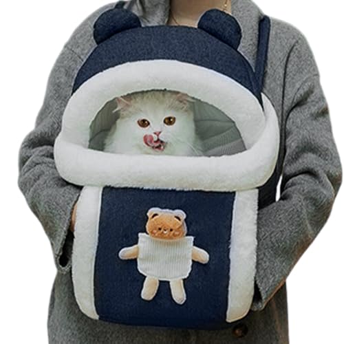 Cat Carrier Backpack Warm, Cute Cat Travel Carrier, Small Cat Dog Carrying Backpack, Winter Pet Cage, Pet Travel Backpack with Top Opening, Cat Travel Backpack for Outdoor, Warm Cat Carrier Backpack von Opvonxeh