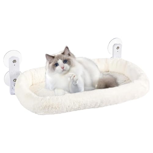 Cat Hammock for Wall, Space Saving Cat Window Perches, Strong Suction Cup Cat Shelves, Breathable Cat Bed Hammock, Warm Cat Bed for Kittens, Wall-Mounted Cat Hammock von Opvonxeh