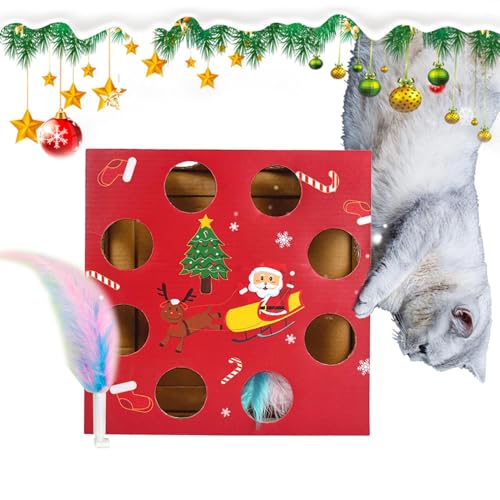 Cat Puzzle Box, Automatic Cat Toy Feather, 360 Degree Rotatable Cat Teaser, Multi Holes Maze Cat Toy, Fun Smart Teaser Toy For Cats, Exercise Entertainment For Cats, Hunting Simulation Cat Toy von Opvonxeh