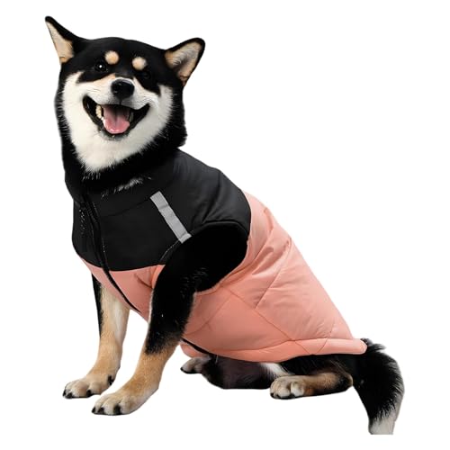 Hunde-Wintermantel, Turtleneck Dog Jacket, Warm Dog Jacket, Windproof Dog Jacket, Dog Snowsuit Jacke, Thicken Dog Coat für Winter, Hunde-Gerät, kaltes Wetter, Hundejacke, Dog Winterjacke von Opvonxeh