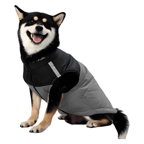 Hunde-Wintermantel, Turtleneck Dog Jacket, Warm Dog Jacket, Windproof Dog Jacket, Dog Snowsuit Jacke, Thicken Dog Coat für Winter, Hunde-Gerät, kaltes Wetter, Hundejacke, Dog Winterjacke von Opvonxeh