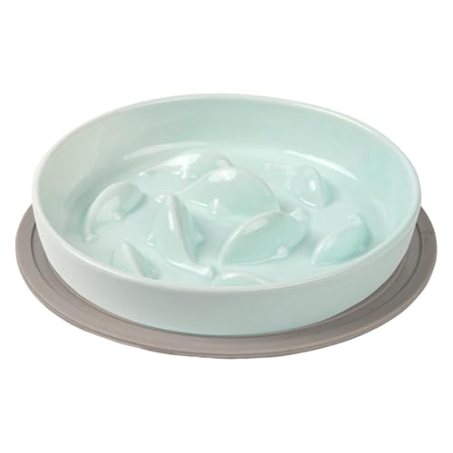 Katzenfutterschüssel, Anti-Choking Slow Feeding Dish, 6,3 x 6,3 x 1,06 Zoll, rutschfest, für Katzen, kleine Hunde, verbesserte Verdauung und gesunde Essgewohnheiten von Opvonxeh