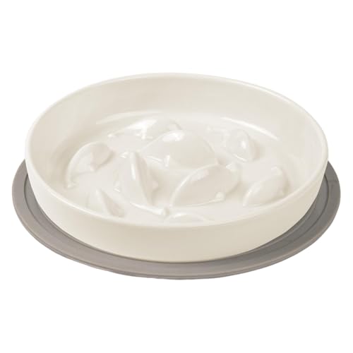 Katzenfutterschüssel, Anti-Choking Slow Feeding Dish, 6,3 x 6,3 x 1,06 Zoll, rutschfest, für Katzen, kleine Hunde, verbesserte Verdauung und gesunde Essgewohnheiten von Opvonxeh