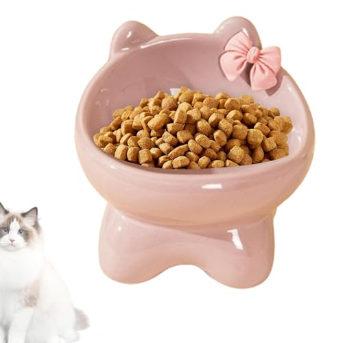 Keramik-Katzenschüssel, Tilted Pet Food Bowls, Non-Slip Pet Feeding Bowl, Anti-Vomit Cat Bowls, Indoor Cat Feeding Bowls, Small Dog Feeding Bowls, Erhöhte Pet Food Dish von Opvonxeh